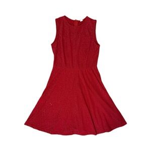 Elegant Red Glitter Mini Dress